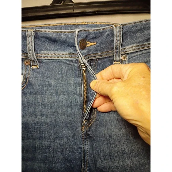 American Eagle Kick Boot Jeans Women 8 Short 30x30 Blue Denim Next Level Stretch - Picture 6 of 10